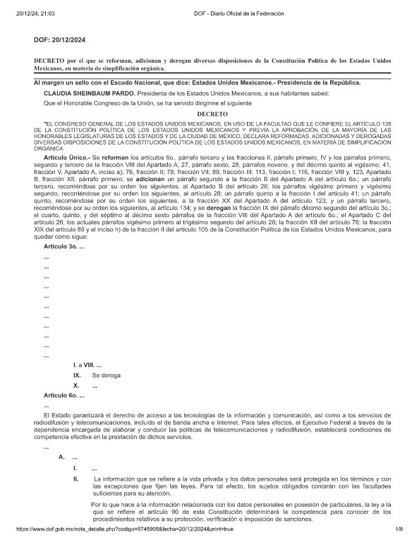 Se Publicó El Decreto Por El Que Se Oficializa La Desaparición Del Inai Y Otros Seis Organismos 5876